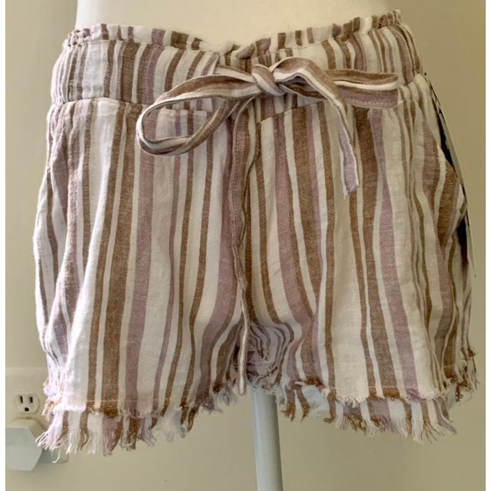 Rewash paper bag striped shorts